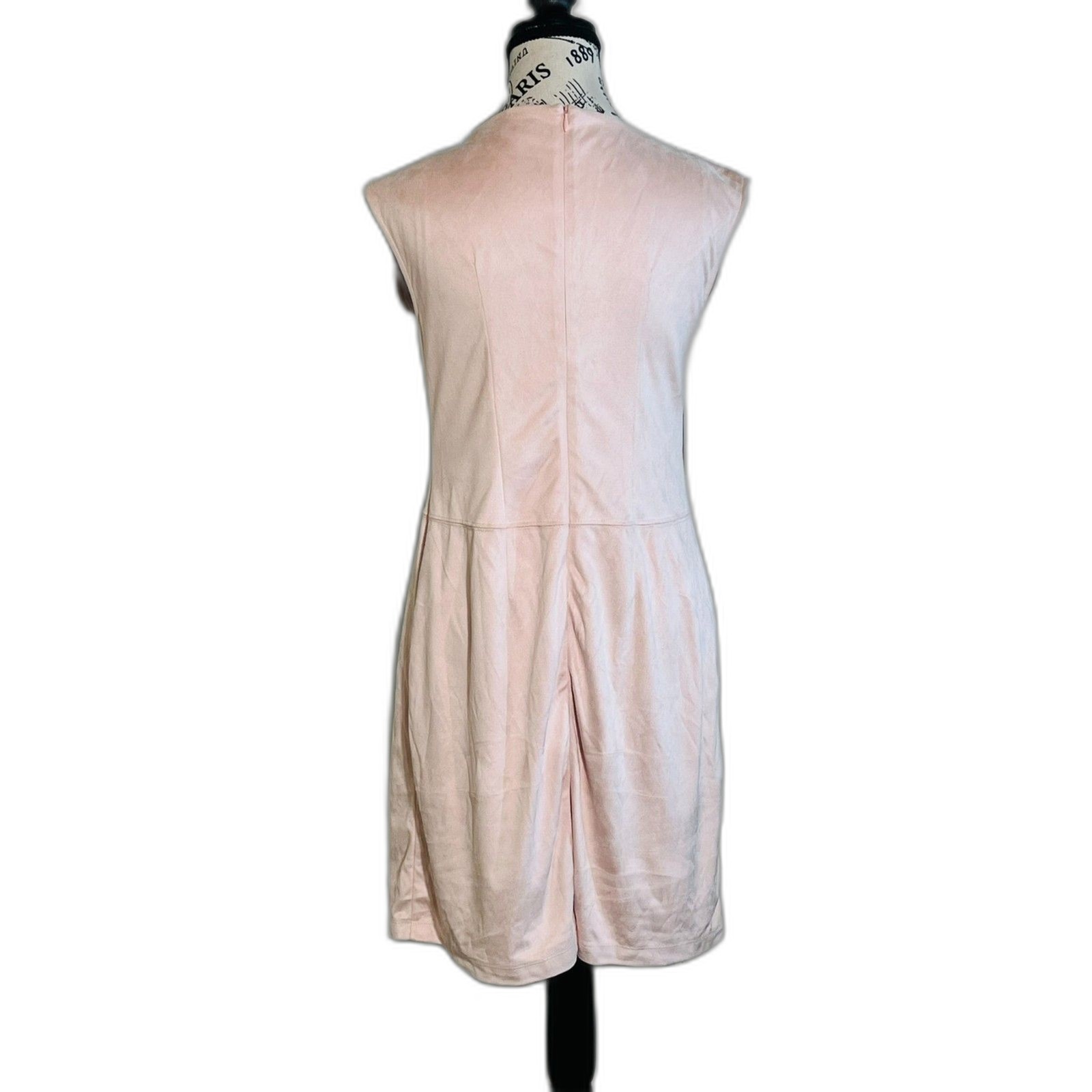 CATO Blush Pink Chamois Shift Bodycon Dress 6 Midi Cottage Sexy Soft