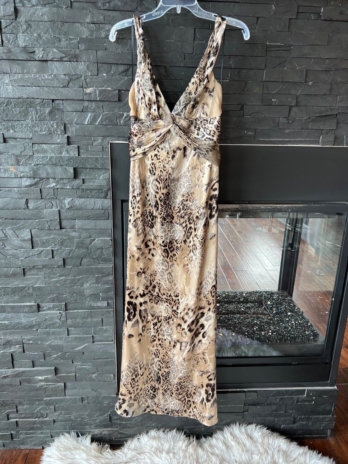 A.B.S. Allen Schwartz Collection Leopard Animal Print Long Dress Size 4