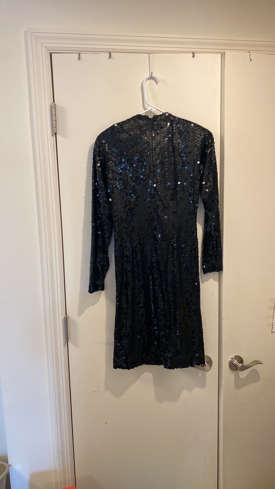 Vintage oleg cassini black dress long sleeves 100 polyester