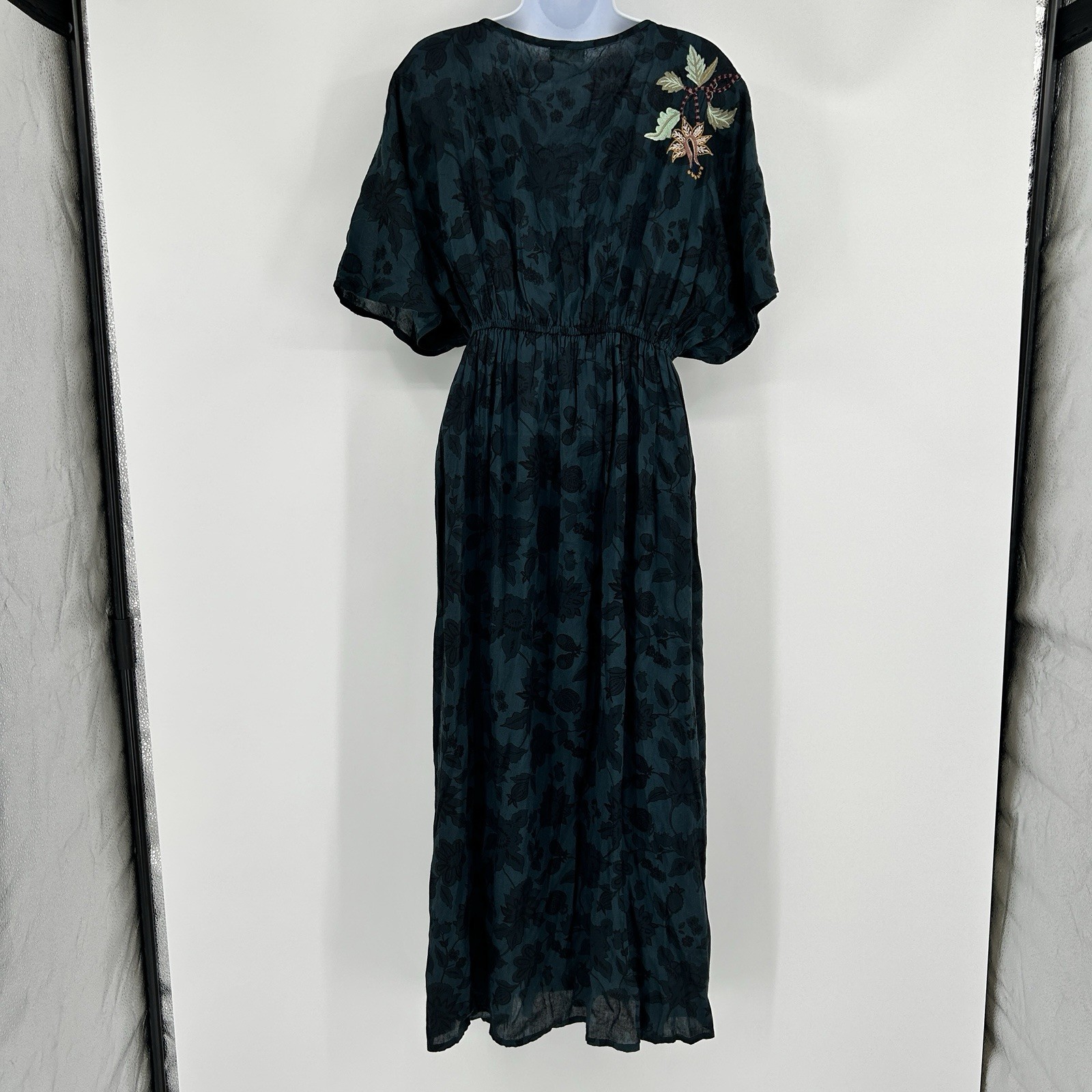 World Market Floral Boho Peasant Kaftan Dress Women S/M Festival Cottage Prairie