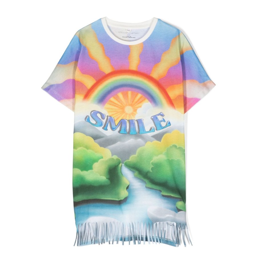 Stella McCartney Illustration-Print Cotton T-Shirt Dress, Size 4Y