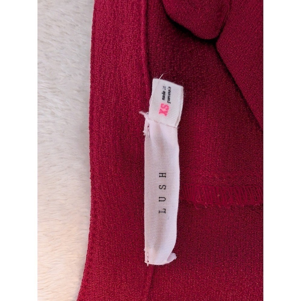 LUSH Split-Neck Cranberry Tunic Shirt Dress w/Pockets Size XS