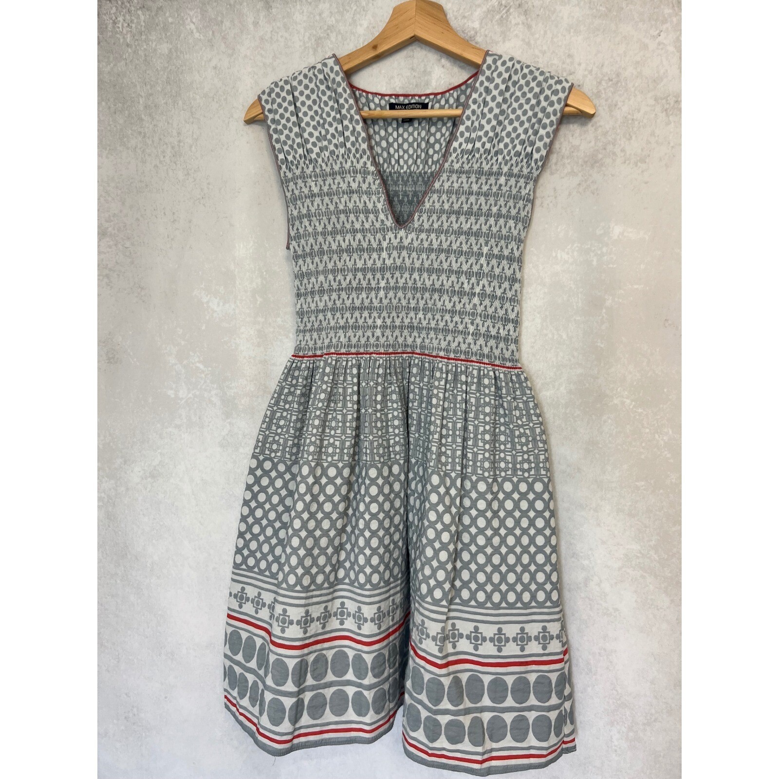 Max Edition Fit & Flare Dress Geometric Print Sleeveless Casual Dress