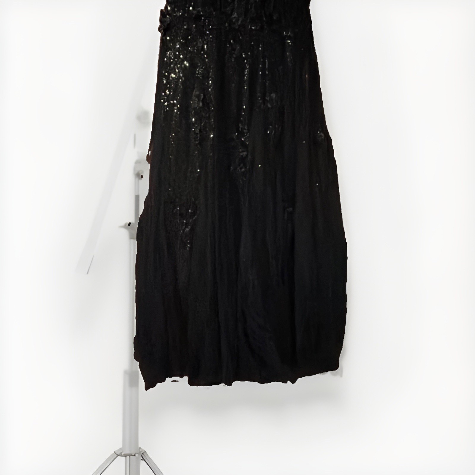 Jules & Cleo Black Formal Long Gown Sweetheart Sequin Tulle Dress Size 14