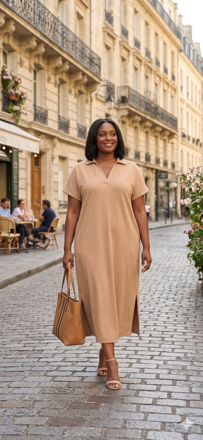Jessica London Women’s Plus Size Cuff Sleeve Beige Shirtdress Size 18W Linen Bl
