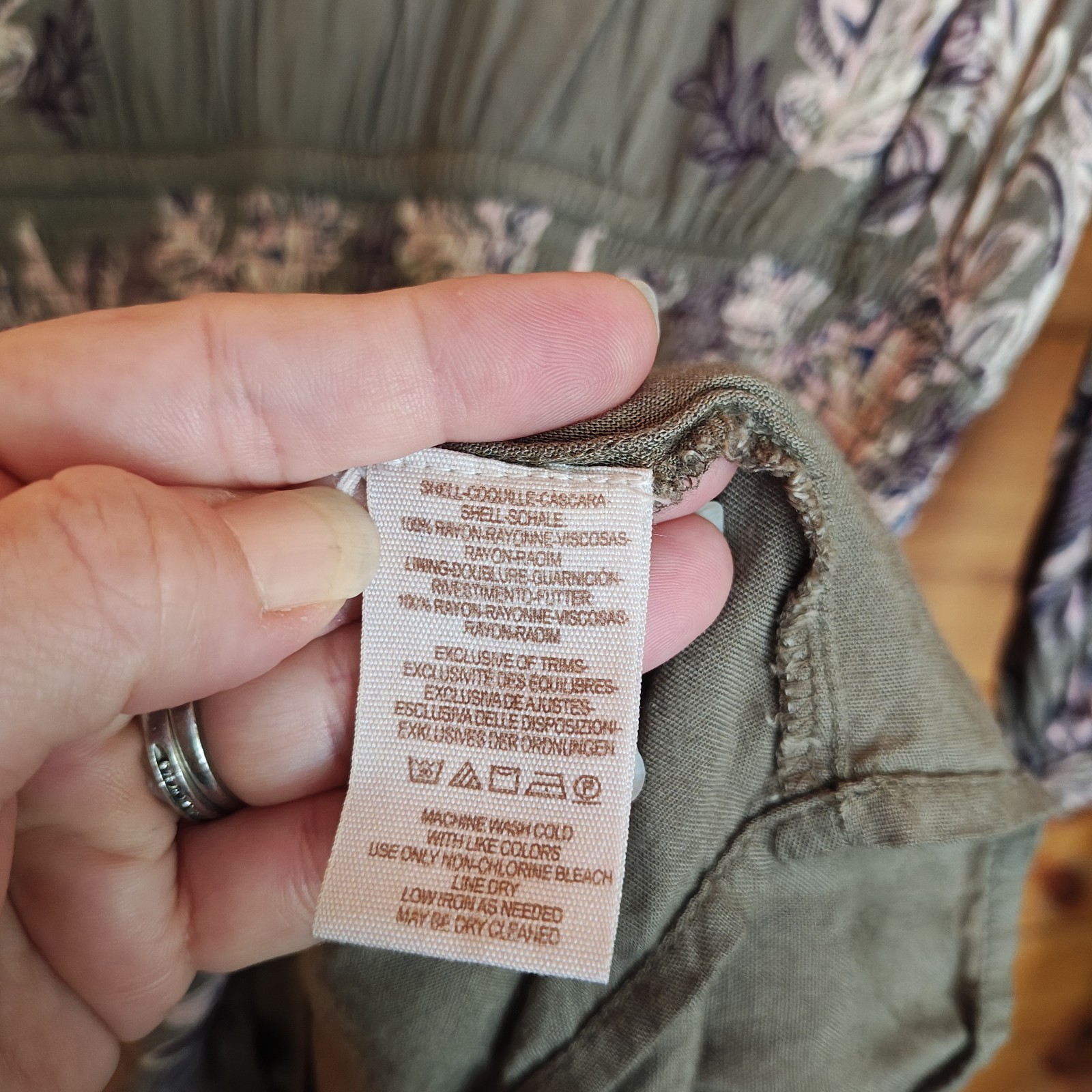 Free People Moonlight Drive Olive Mini Dress Floral Damask Boho Shirred Size XS
