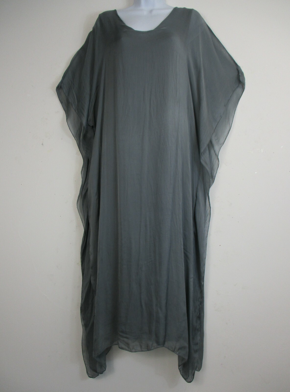 Ladies 30% silk 70% viscose kaftan style lined summer dress onesize: regular