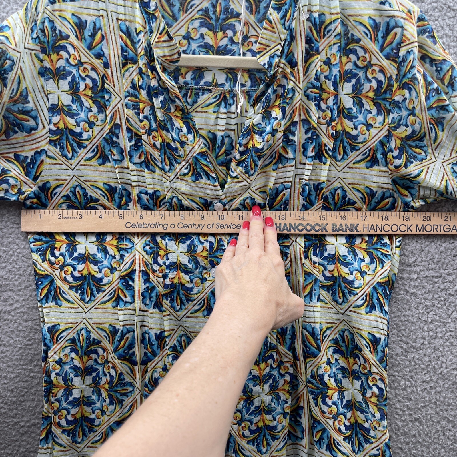 BOTTEGA POSITANO Tunic Color di mare colab O/S (Med/Large) Floral Indian Cotton