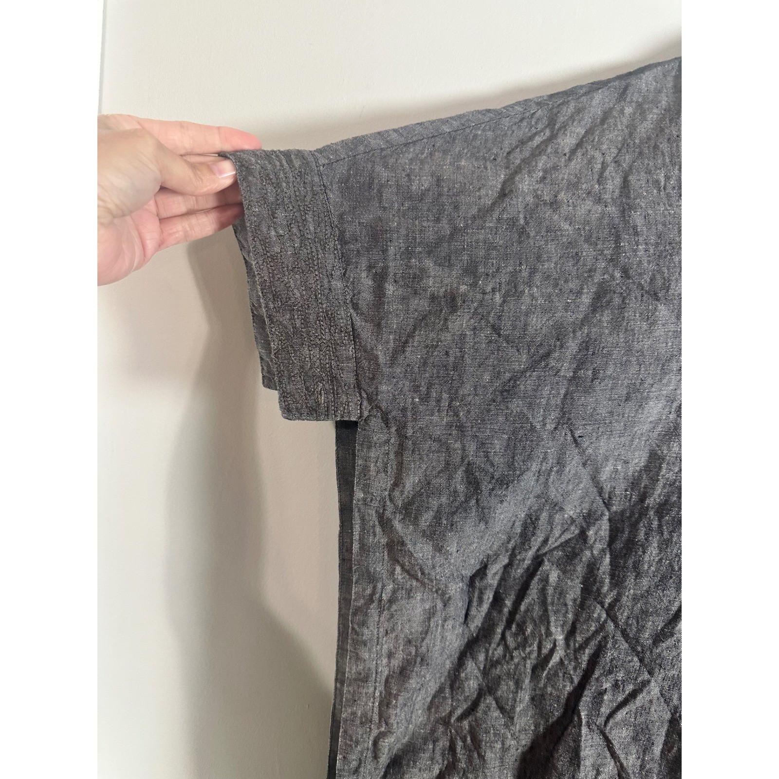 Poetry Charcoal Grey 100% Linen Oversized Caftan Maxi Dress Women US 12/14 L/XL