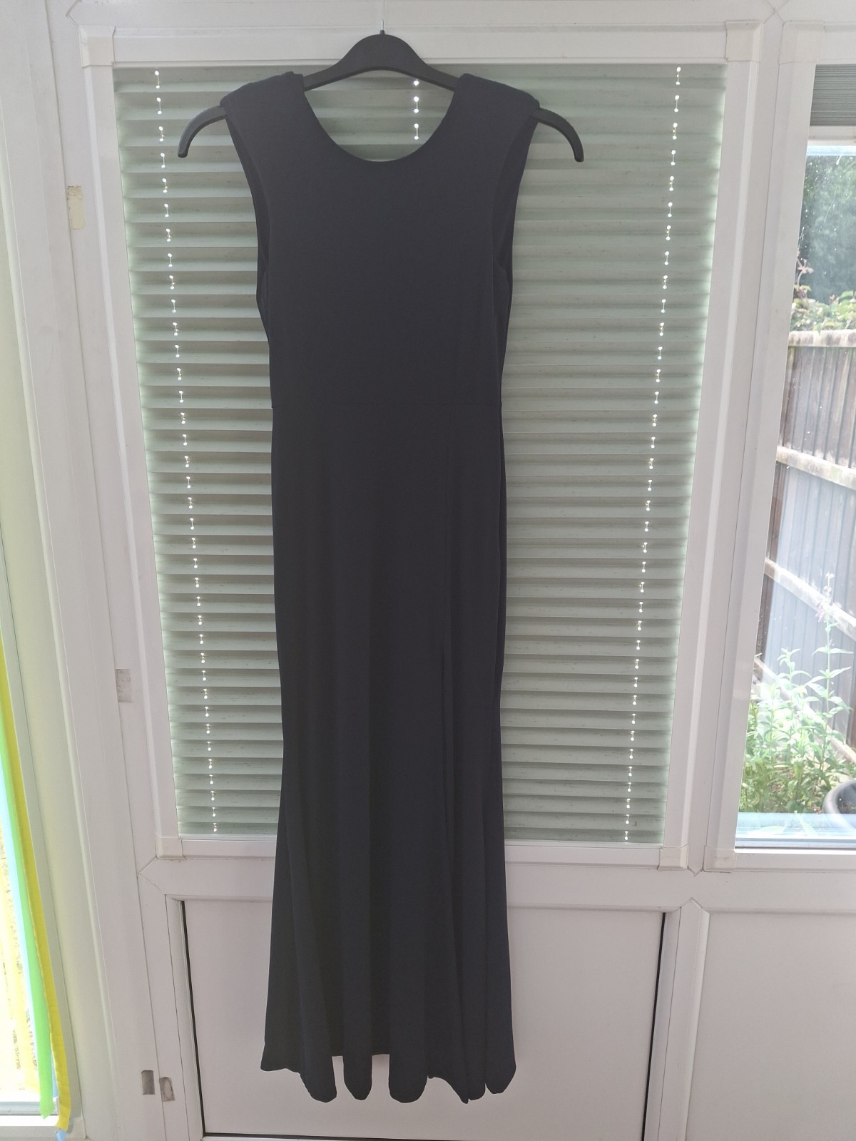 Topshop Women’s Navy Size 8 Extra Long Dress Side Split Low Back Sleeveless
