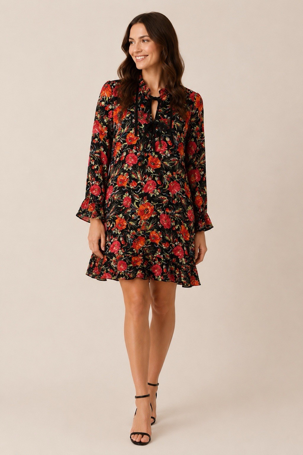 Sandro 100% Silk Floral Mini Dress UK 8