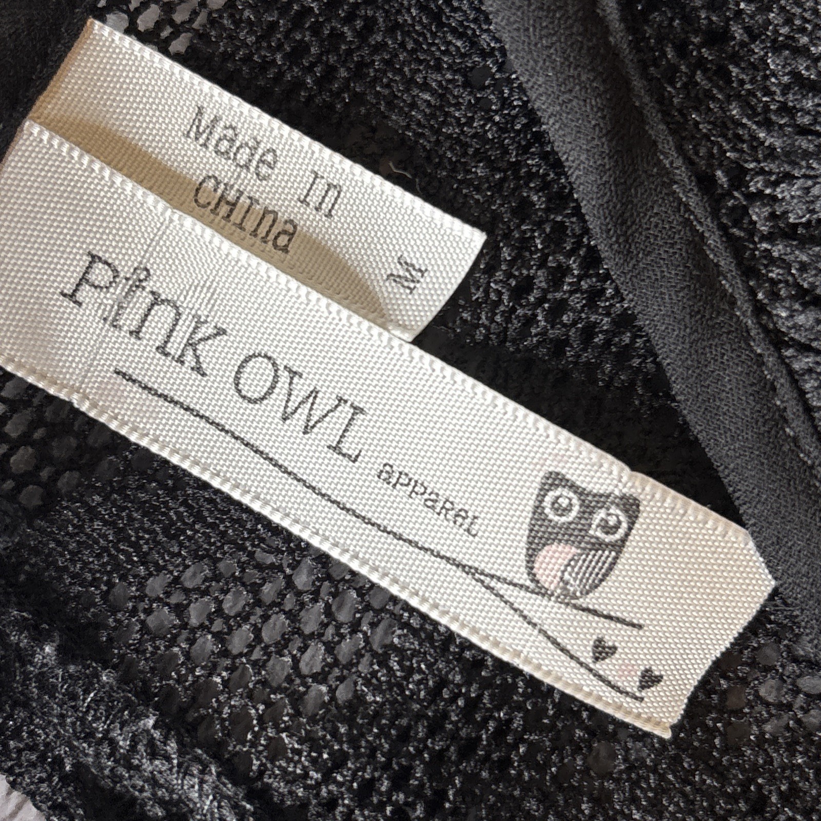 Pink Owl Dress Womens Medium Black Contrast Lace Keyhole Tie Cocktail Short