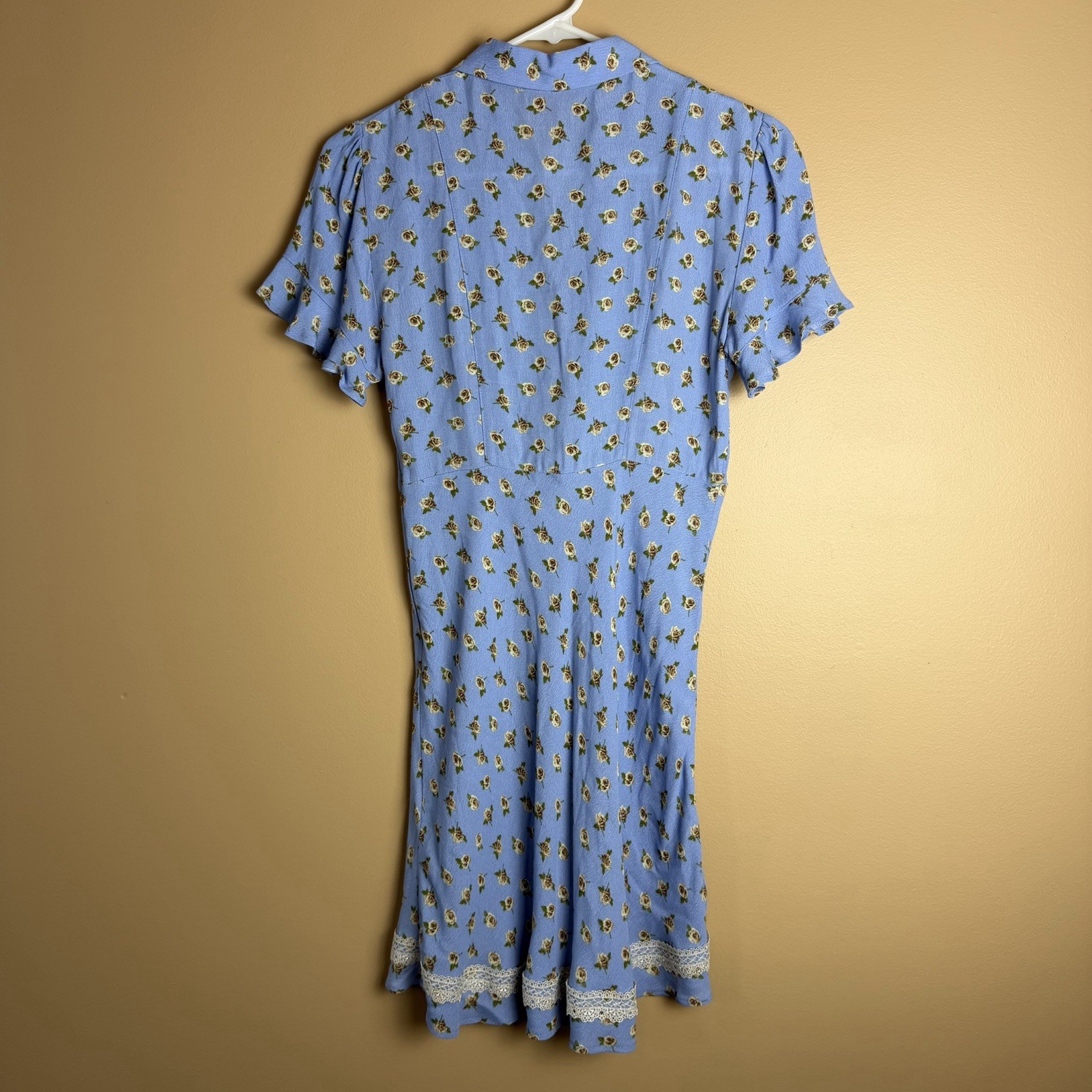 Kimchi Blue Lily Floral Lace Trim Mini Dress S