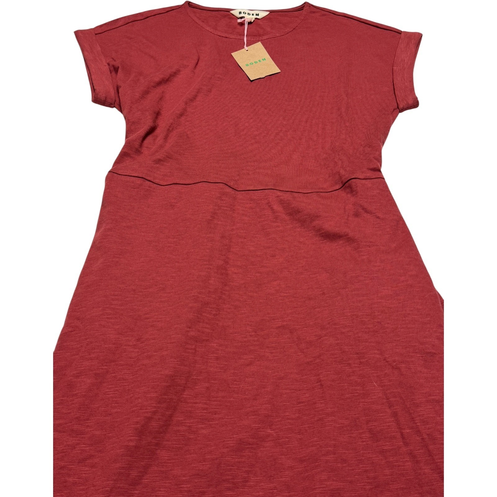 Boden Eve Jersey Midi Dress Beet Red Women’s US 6R Cotton Blend NWT