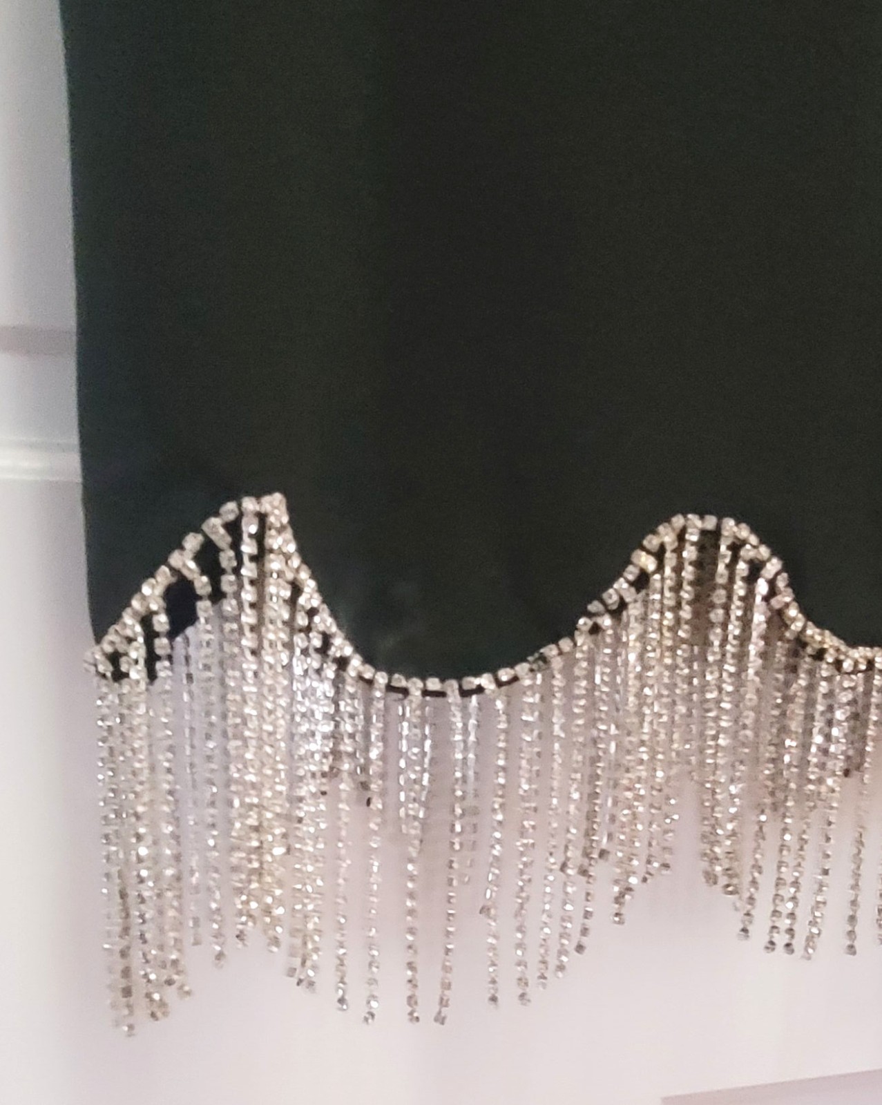 Fore Women’s Spaghetti Strap Rhinestone Detail Gatsby Mini Dress – Black – M