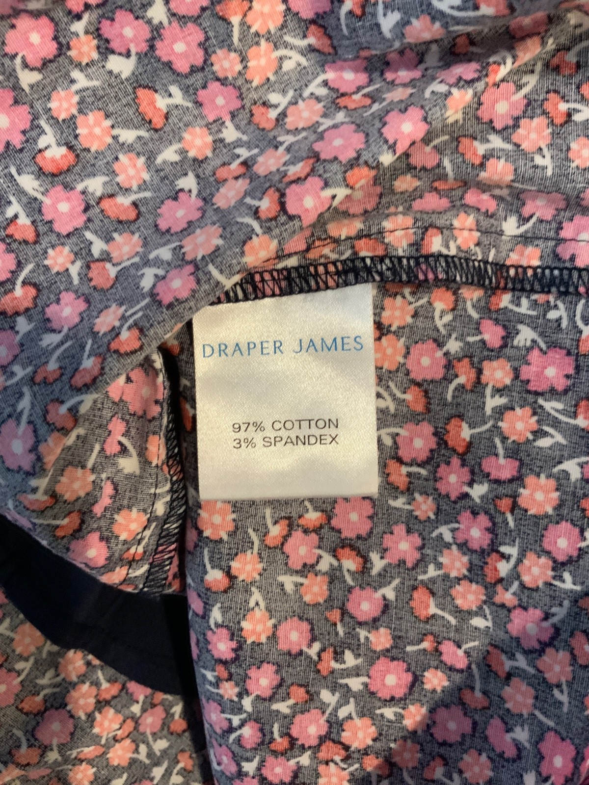 Draper James Blue Pink Poppy Ruffle Sawyer Dress, Size M