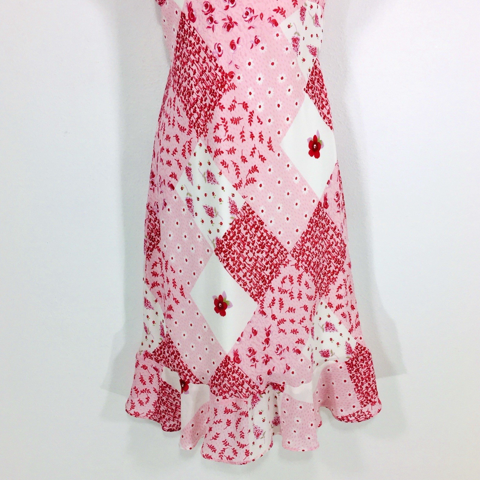 Vtg Jonathan Martin Floral Patchwork Slip Dress Sz 13 Cottagecore Fairy Whimsy