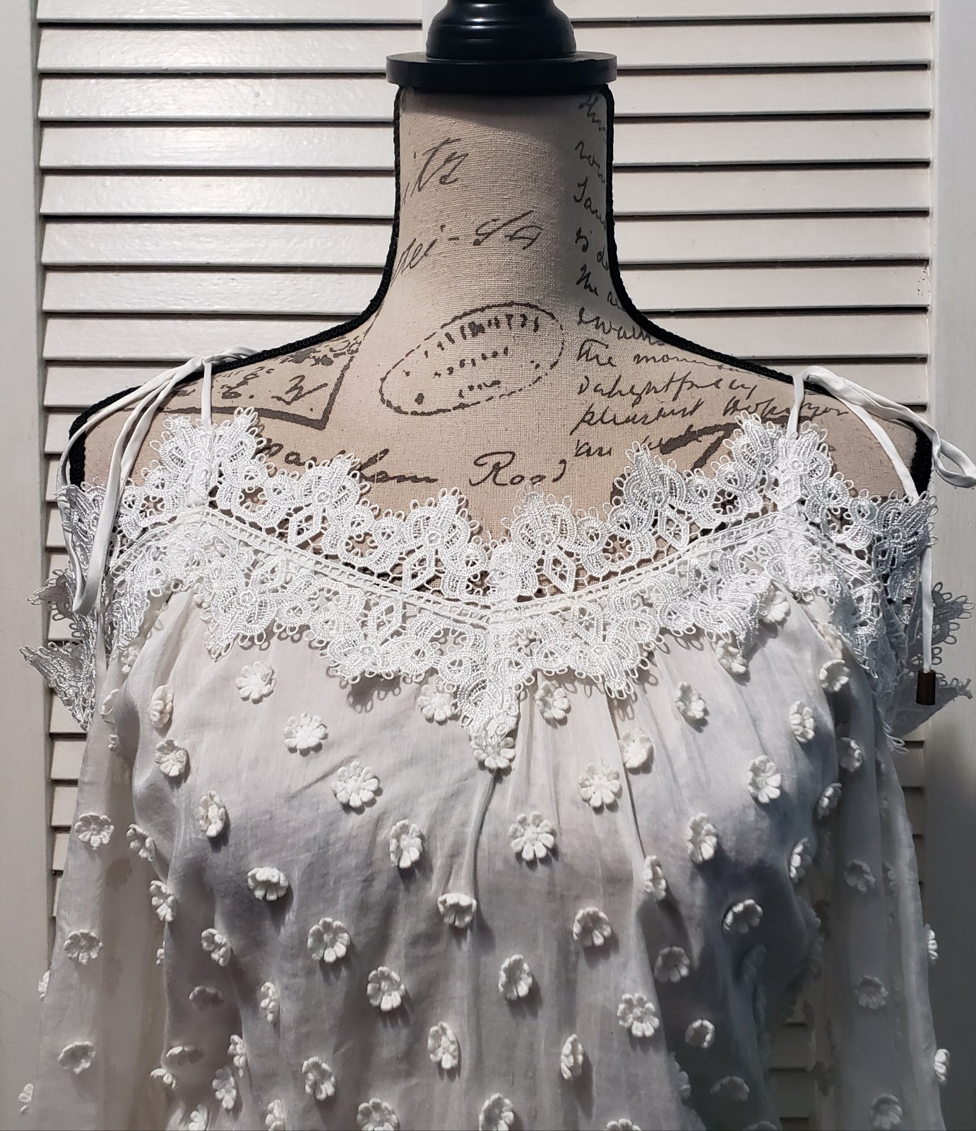 Karina Grimaldi Fleur Voile Blouson Mini Dress Women’s XS White Off Shoulder