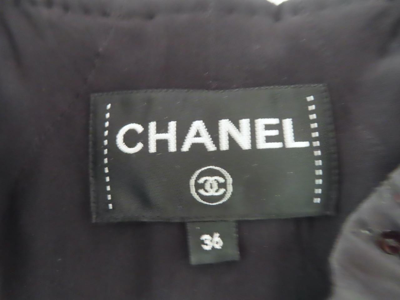 CHANEL Black Quilted Camellia Embroidered Sequin Dress F 36/US 4-altered