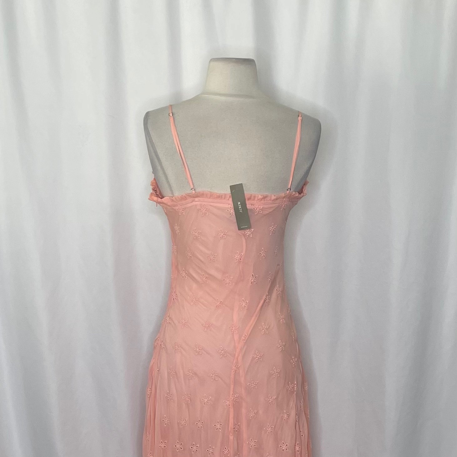 NWT!! J. CREW Collection Eyelet Maxi Slip Dress Blushed Peach Pink Fairy Size 6