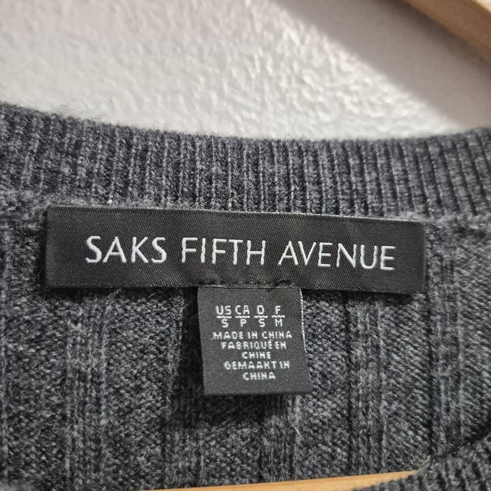 Saks Fifth Avenue Sleeveless Ribbed Wool Cashmere Blend Midi Dress Size Small