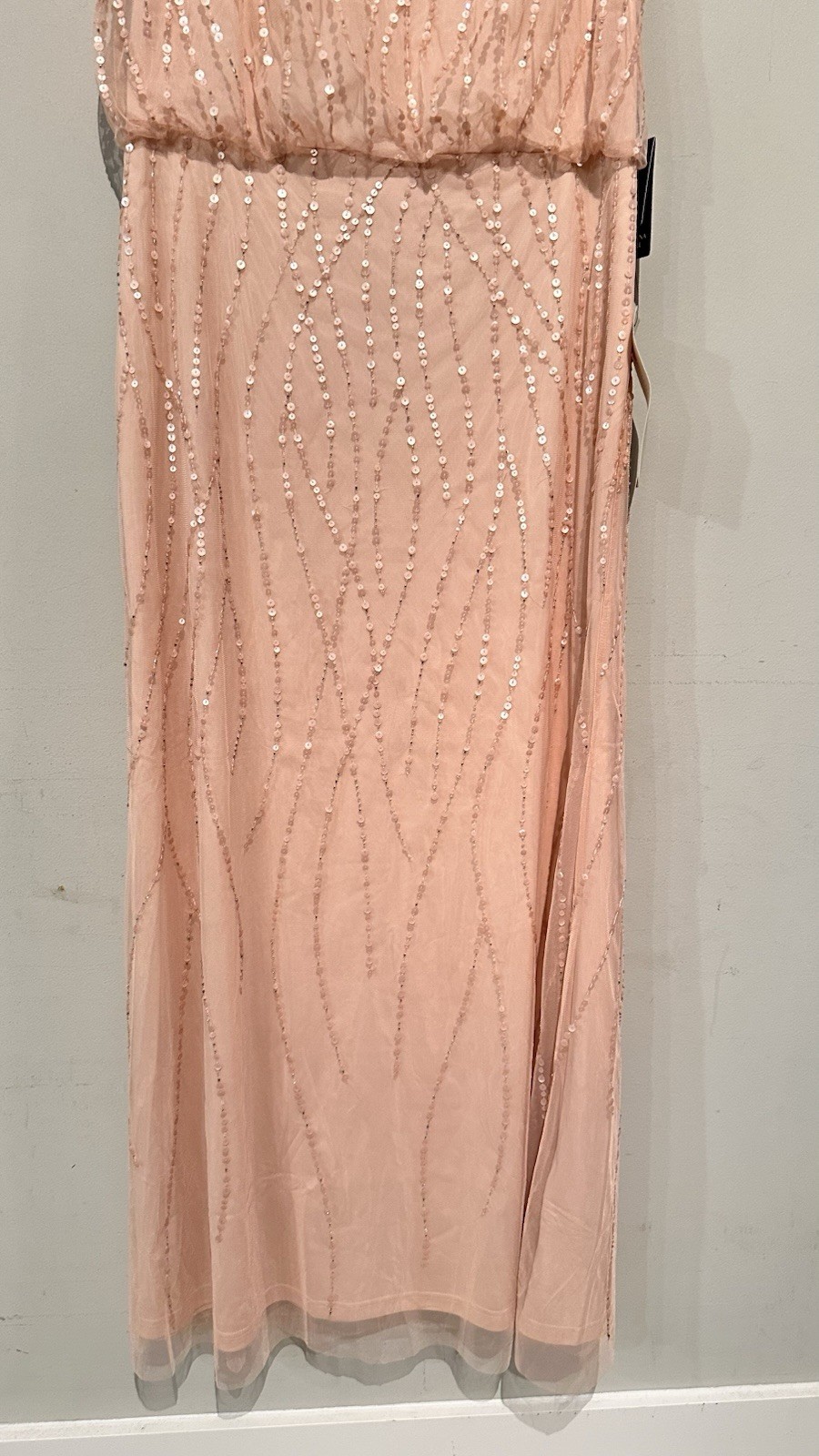 NWT Adrianna Papell Embellished Beaded Blouson Gown Women Dress 14 Party Wedding