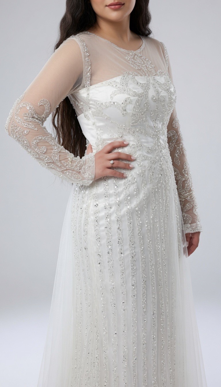 beaded white dress