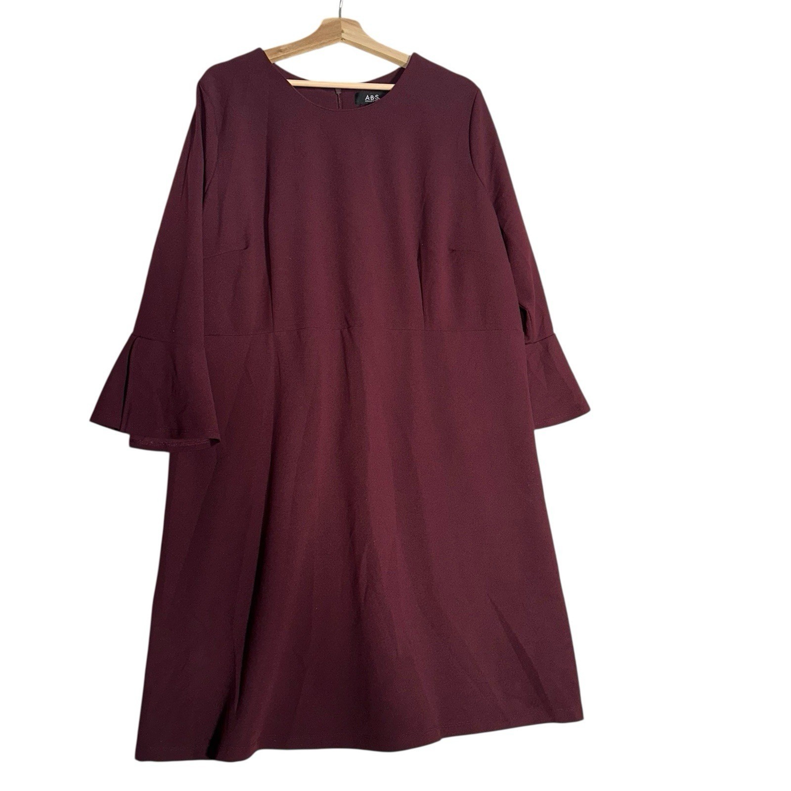 ABS Collection Women’s Dress Size 24W Burgundy Long Sleeve A-Line Plus