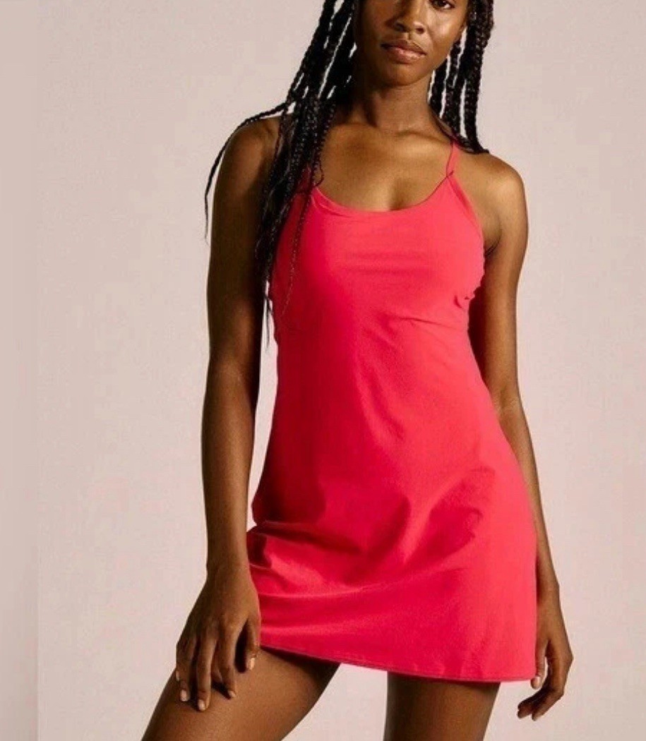 OUTDOOR VOICES Pink Exercise Dress Built In Shorts/ Side Pockets Sports Dress XS