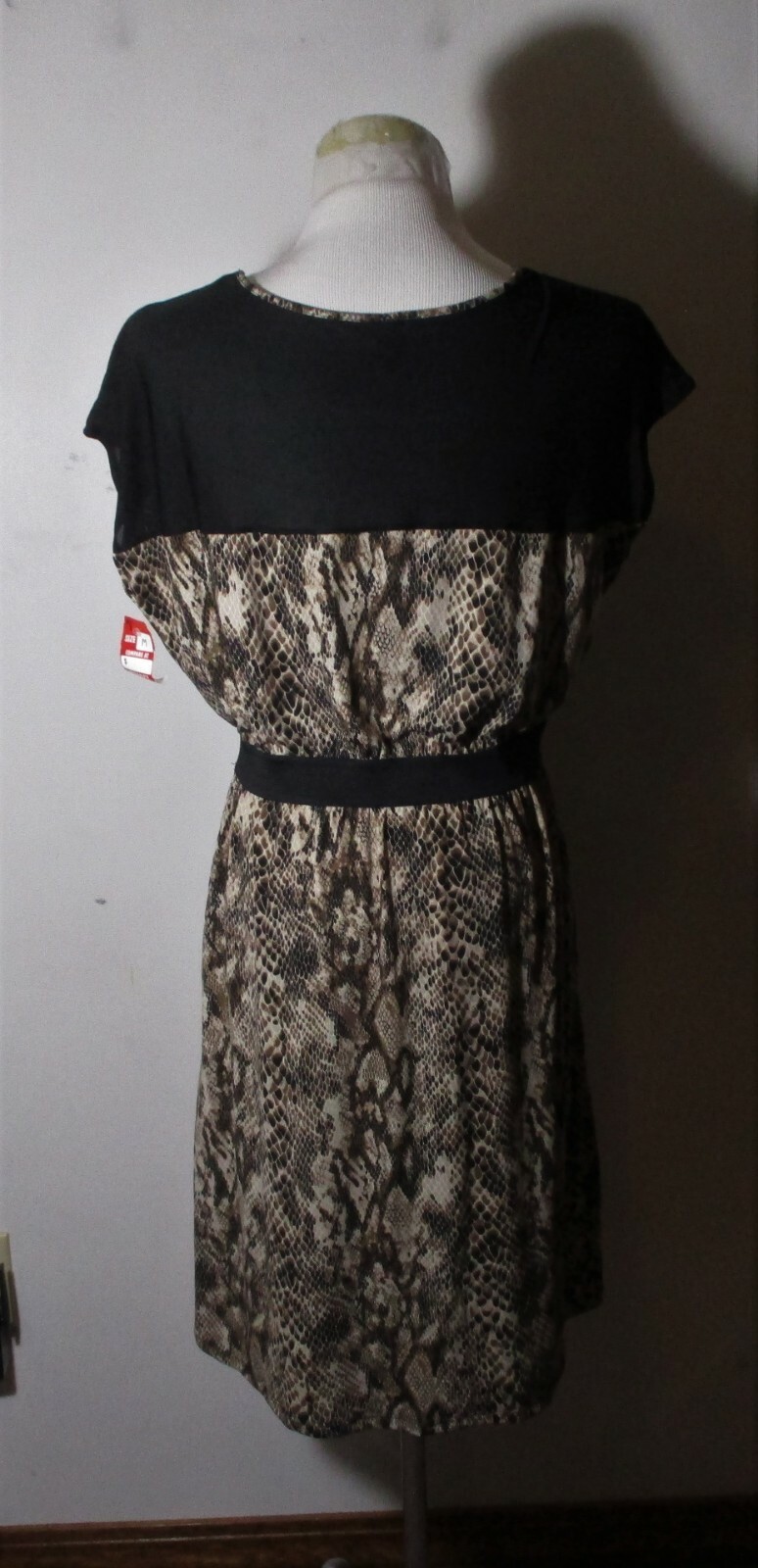 MADISON Brown Black Cap Sleeve Dress Size M NWT