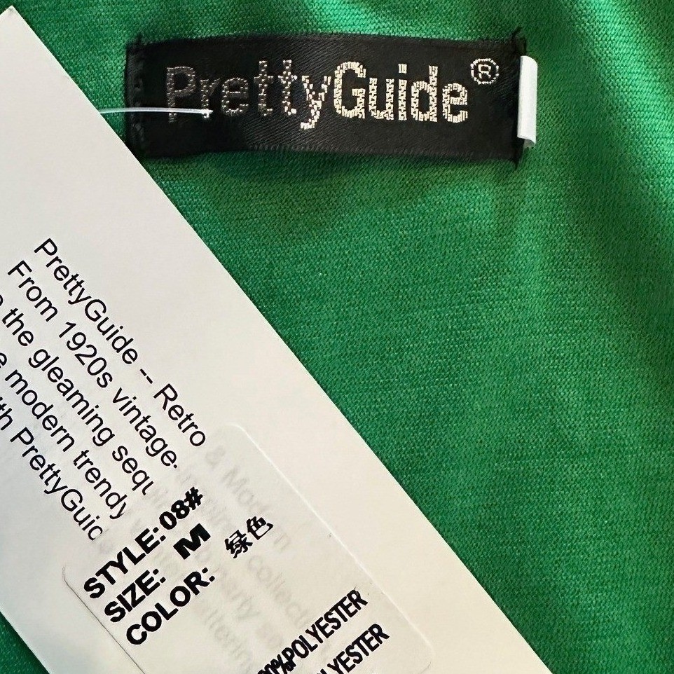 PrettyGuide Womens Emerald Green Sequin V-Neck Sleeveless Cocktail Dress Size M