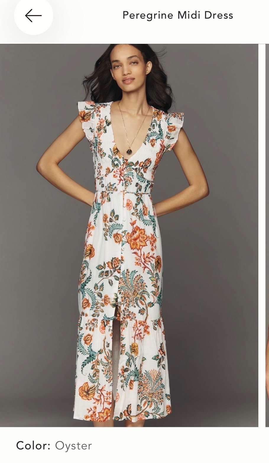 Peregrine Midi Dress in Oyster from Anthropologie