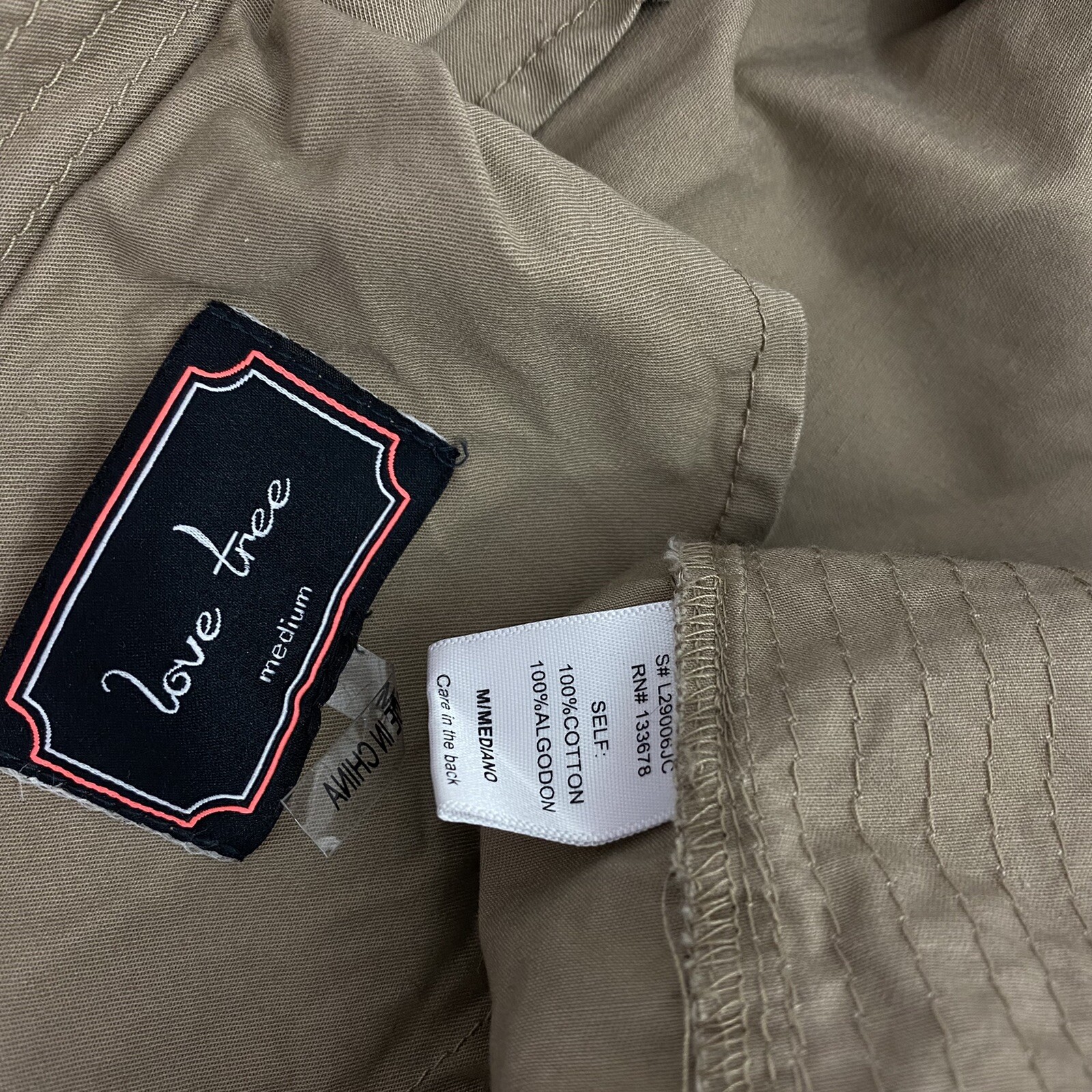 Love Tree Dress Womens Medium Lot Anorak Jacket Brown Blue Knit Pocket