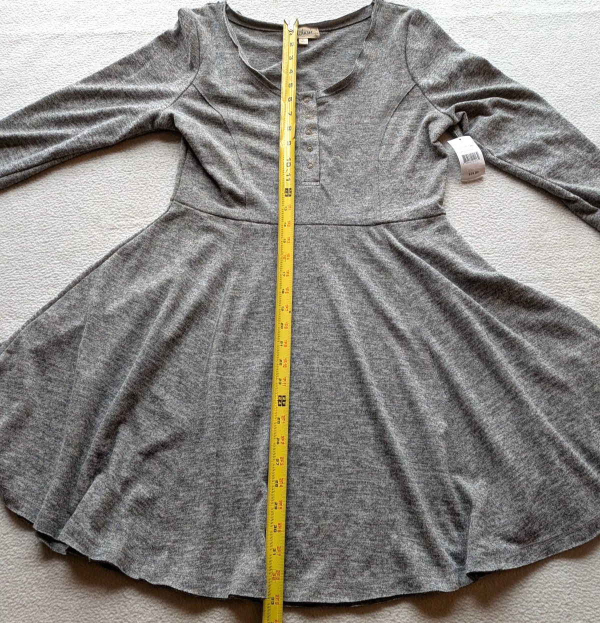 NEW Cloud Chaser Gray Sweater Mini Dress Tunic Winter Fashion Size L