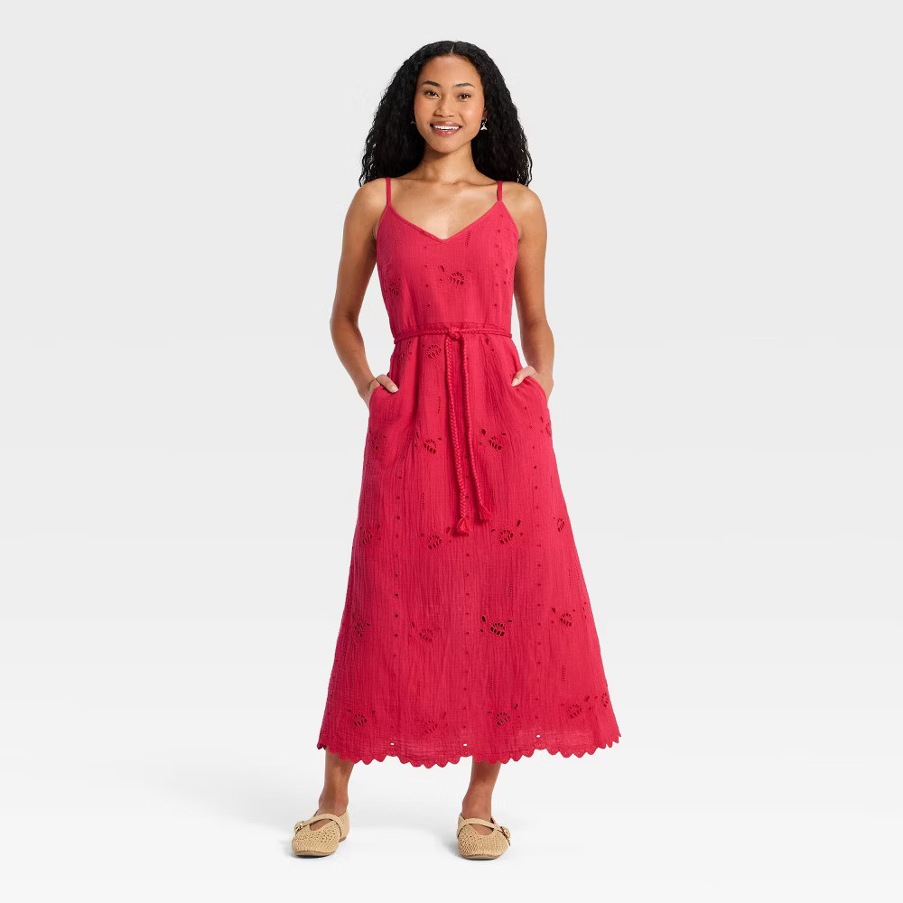 Women Crafted Midi Sundress – Universal Thread Red XS