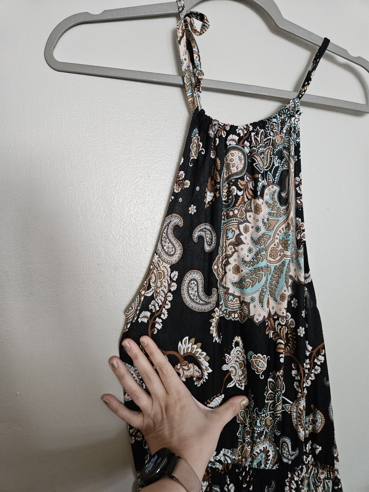 Lascana Womens Resort Tropical Summer Black Paisley Print Maxi Dress NEW Size 4