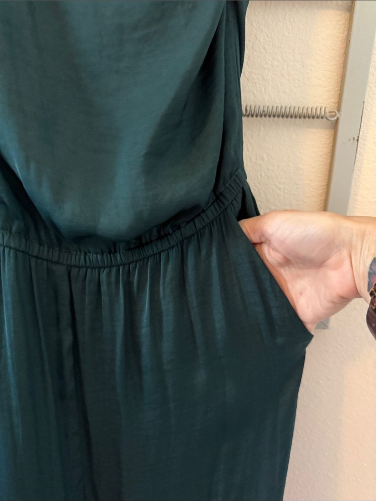Naked Zebra Size Small One-Shoulder Dark Green Women’s Jumpsuit