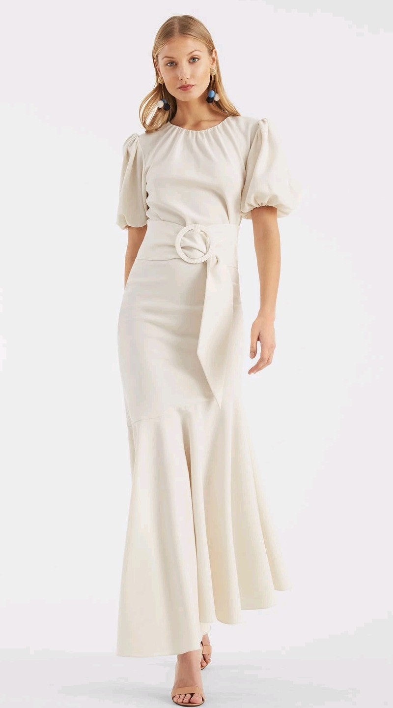 Sachin & Babi Women Camila White Belted Maxi Dress Sz 8 $650 Party Quiet Luxury