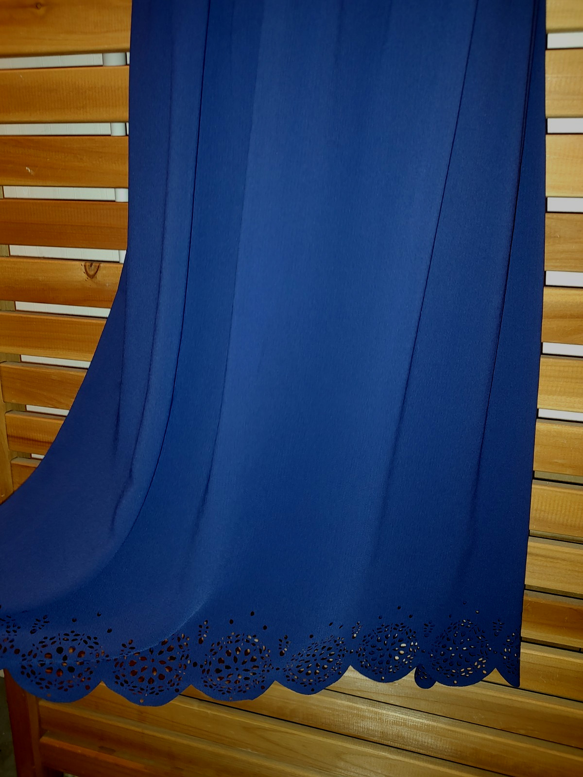 Blue Chiffon Eyelet Strappy Off Shoulder LANE BRYANT 14/16 DRESS Event Party