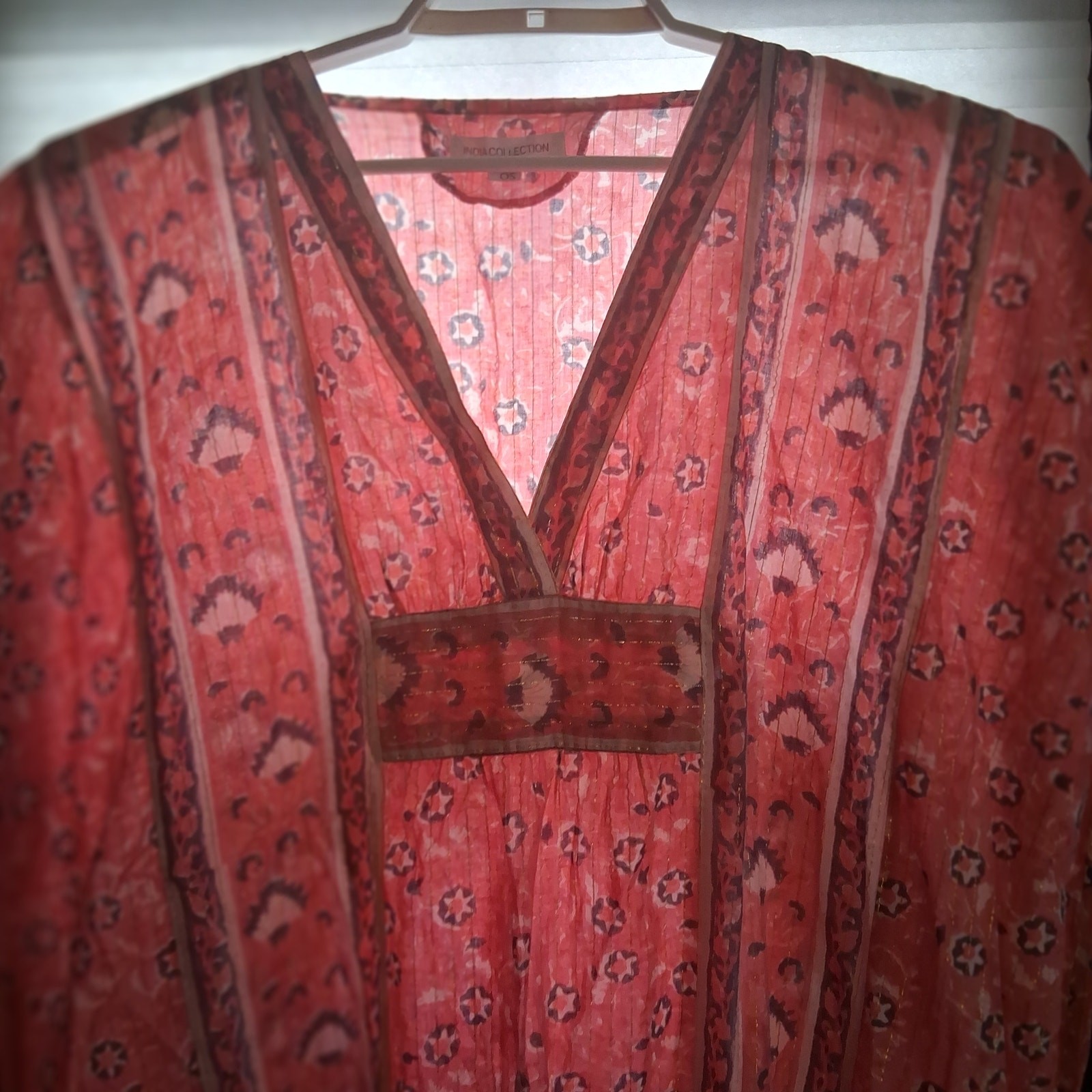 Emerson Fry India Collection Caftan dress womens one size Francina Rose pink