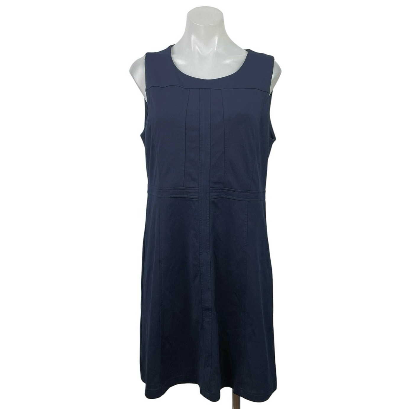 Elle Women’s Blue Sleeveless Midi Tank Athletic A-Line Shift Sheath Dress Size L