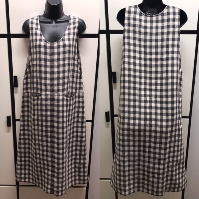 Journal Standard Linen Check Jumper Dress Graphite Beige Check Combo One Size