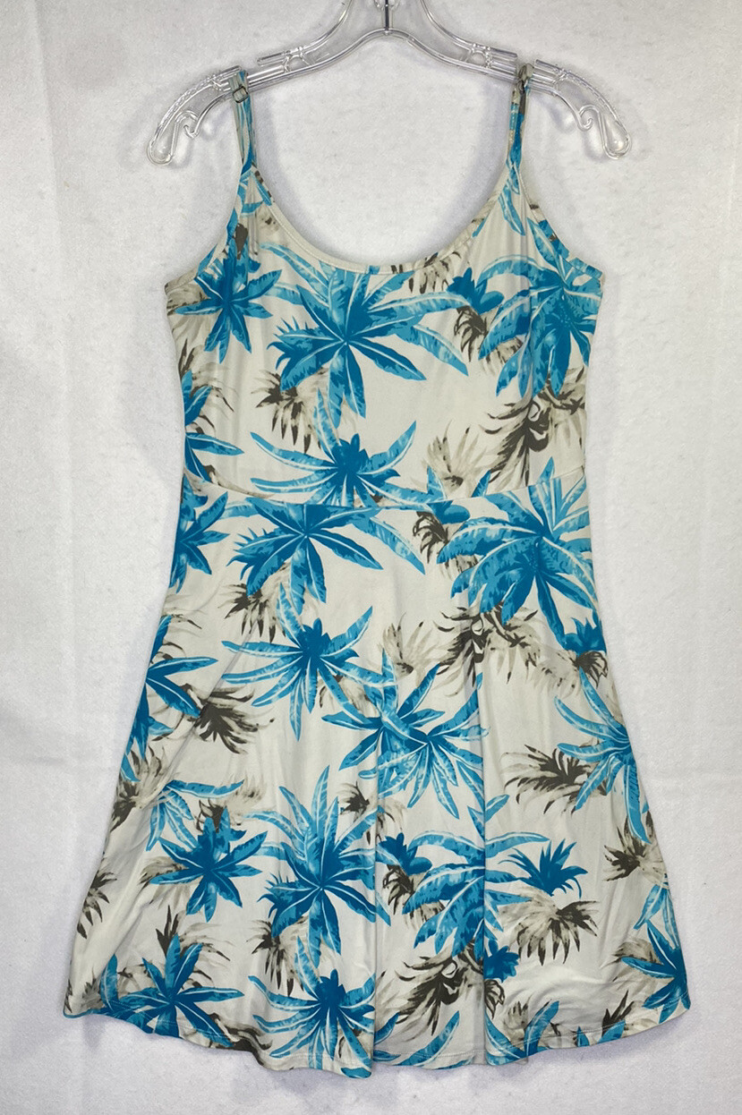 OLD NAVY Striped Swing T-shirt Dress Womens Sundress Blue Gray Off White