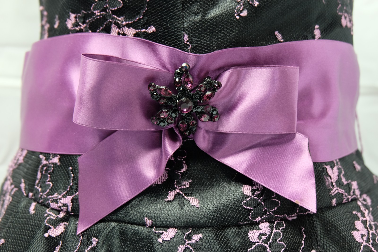 JESSICA McCLINTOCK for Gunne Sax Purple & Black Strapless Formal Dress Size 5