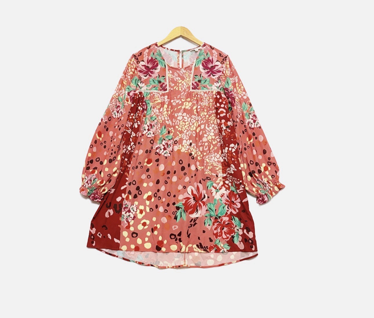 Umgee Dress Size 1XL Babydoll Floral Print Boho Hippie Festival Flowy Peasant