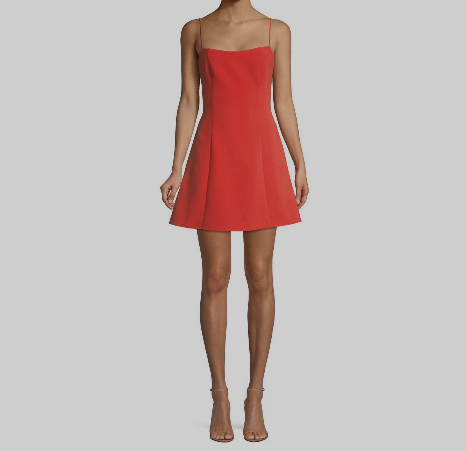 $178 Likely Women’s Red Sleeveless Square Neck Mini Dress Size 2