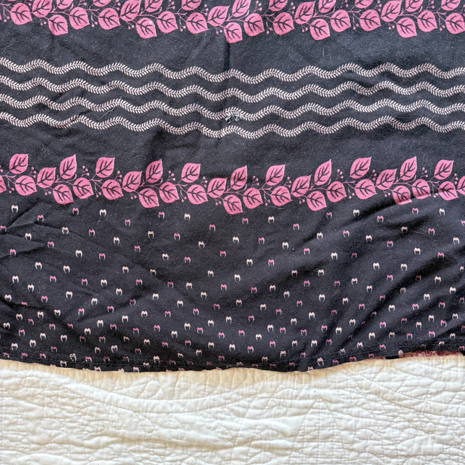 Joanna Black Patterned Patchwork Dress Pockets Colorful Trim XXL Earthy Boho 90s