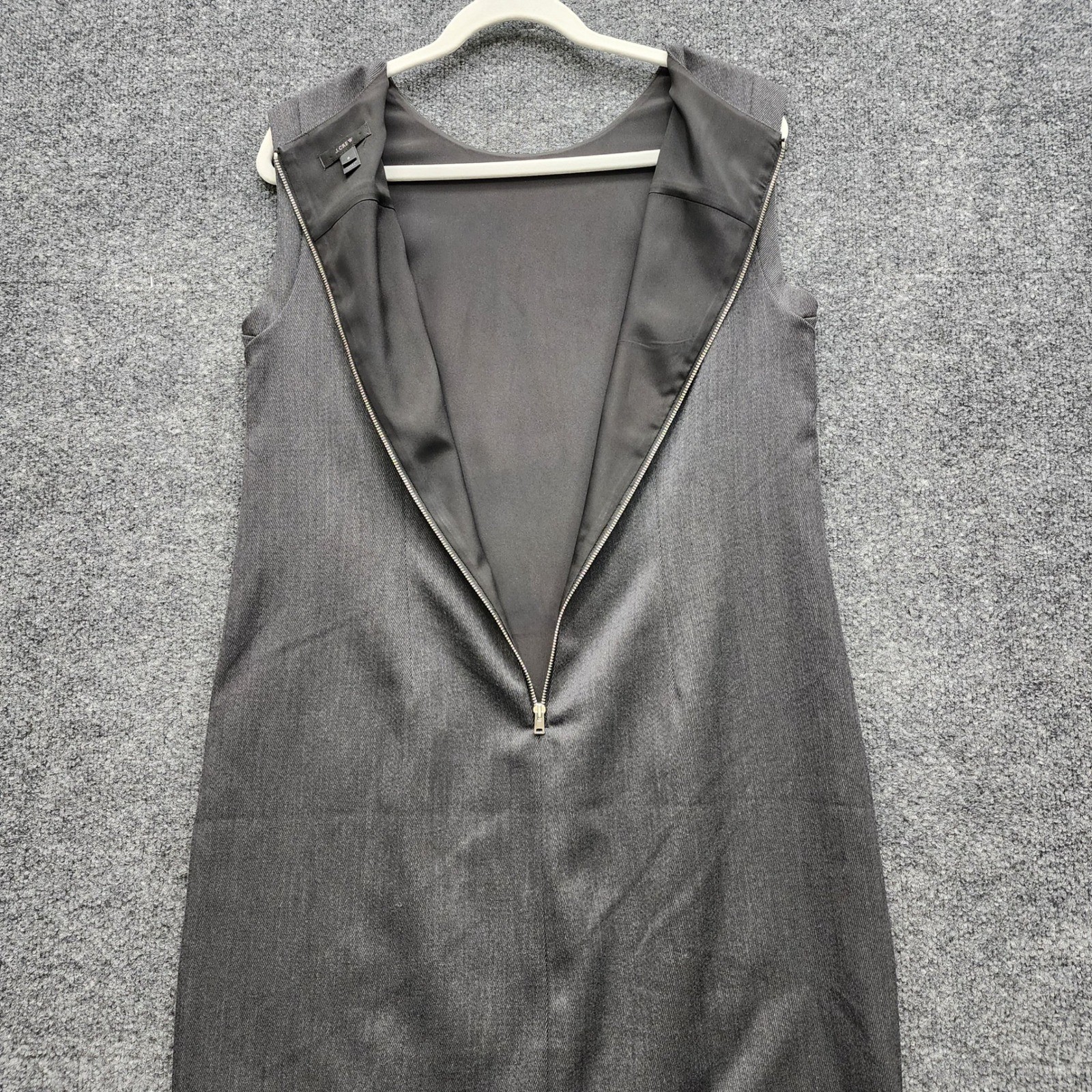 J.Crew Wool Blend Faux Leather Pocket Shift Sheath Dress Career Size 8