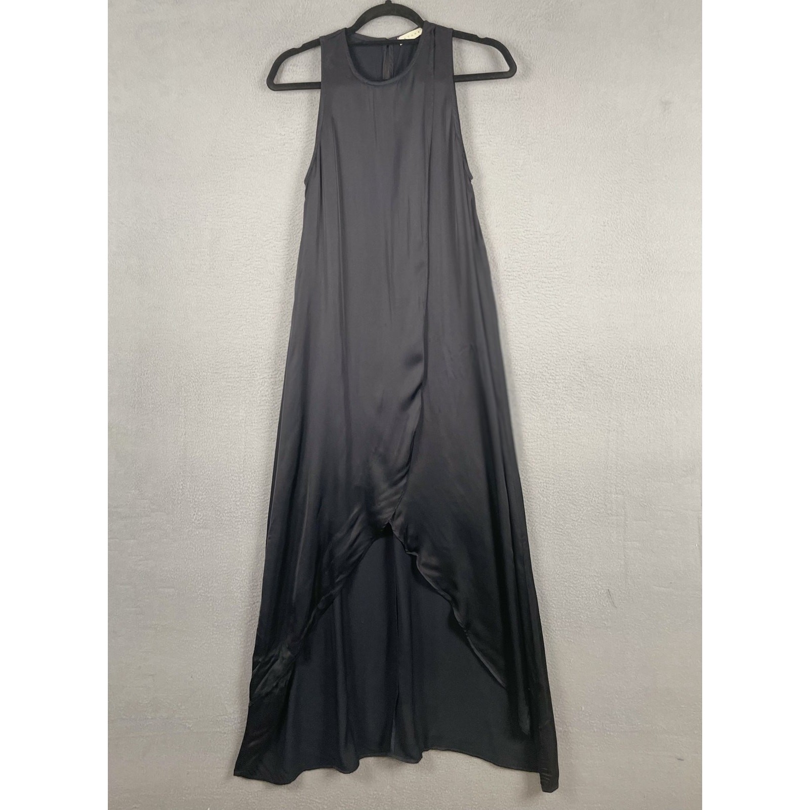 Stark X Dress Womens XS Black Maxi Sleeveless Layered Hem Long Made USA Rayon