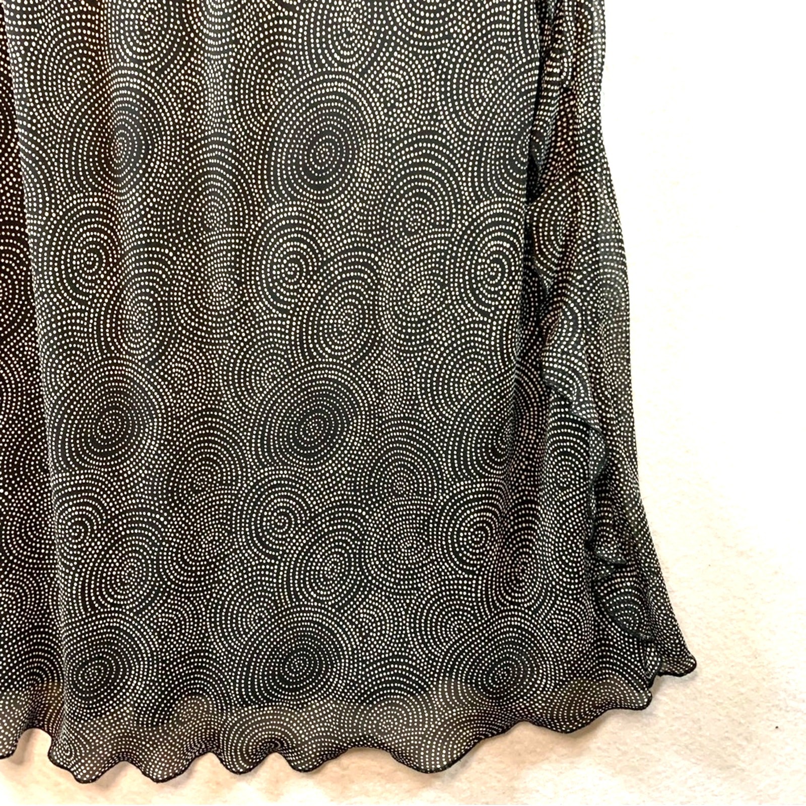 Jillian Jones Chiffon Faux Wrap Midi Dress Sz 8 Celestial Feminine Flowy Ruffle